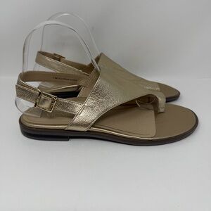 Vionic Ella Leather Toe Wrap Slingback Sandal Gold Size 7.5